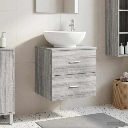 vidaXL Wall-Mounted Sink Vanity Grey Sonoma 49.5 x 44.5 x 66.5 cm