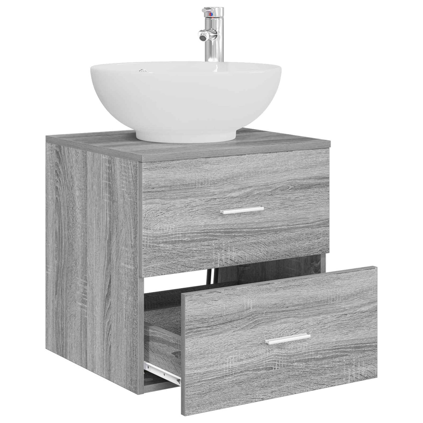 vidaXL Wall-Mounted Sink Vanity Grey Sonoma 49.5 x 44.5 x 66.5 cm