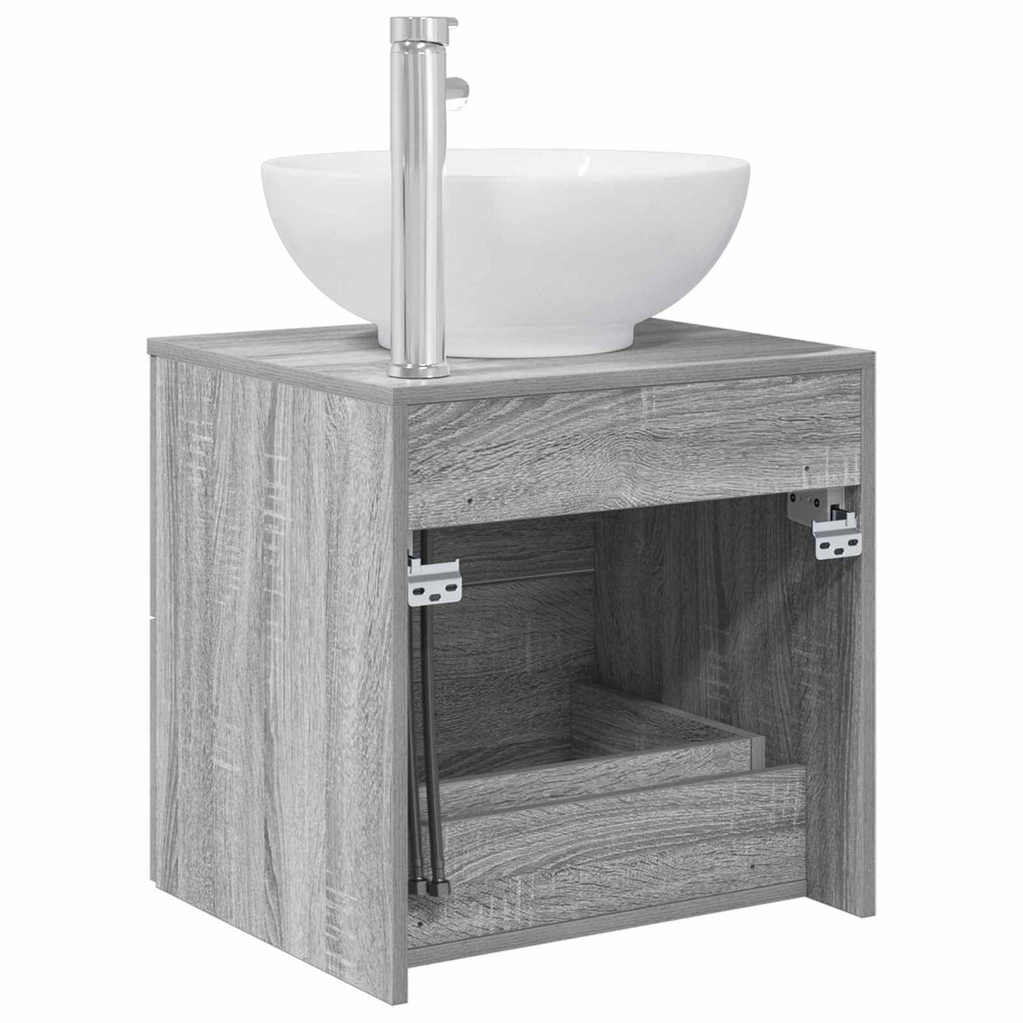 vidaXL Wall-Mounted Sink Vanity Grey Sonoma 49.5 x 44.5 x 66.5 cm