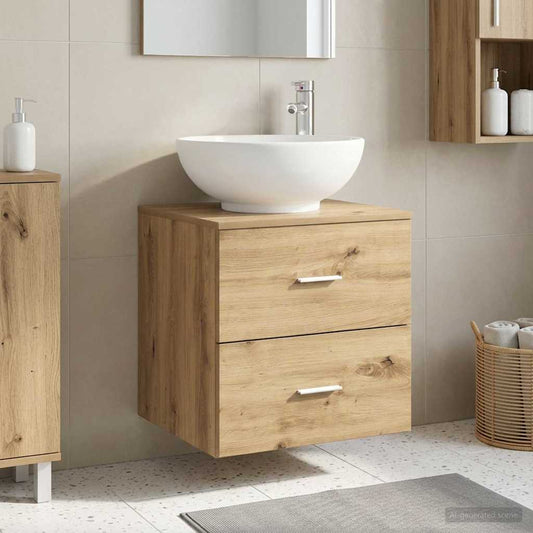 vidaXL Wall-Mounted Sink Vanity Artisan Oak 49.5 x 44.5 x 66.5 cm
