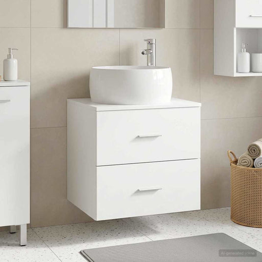vidaXL Wall-Mounted Sink Vanity White 49.5 x 44.5 x 66 cm