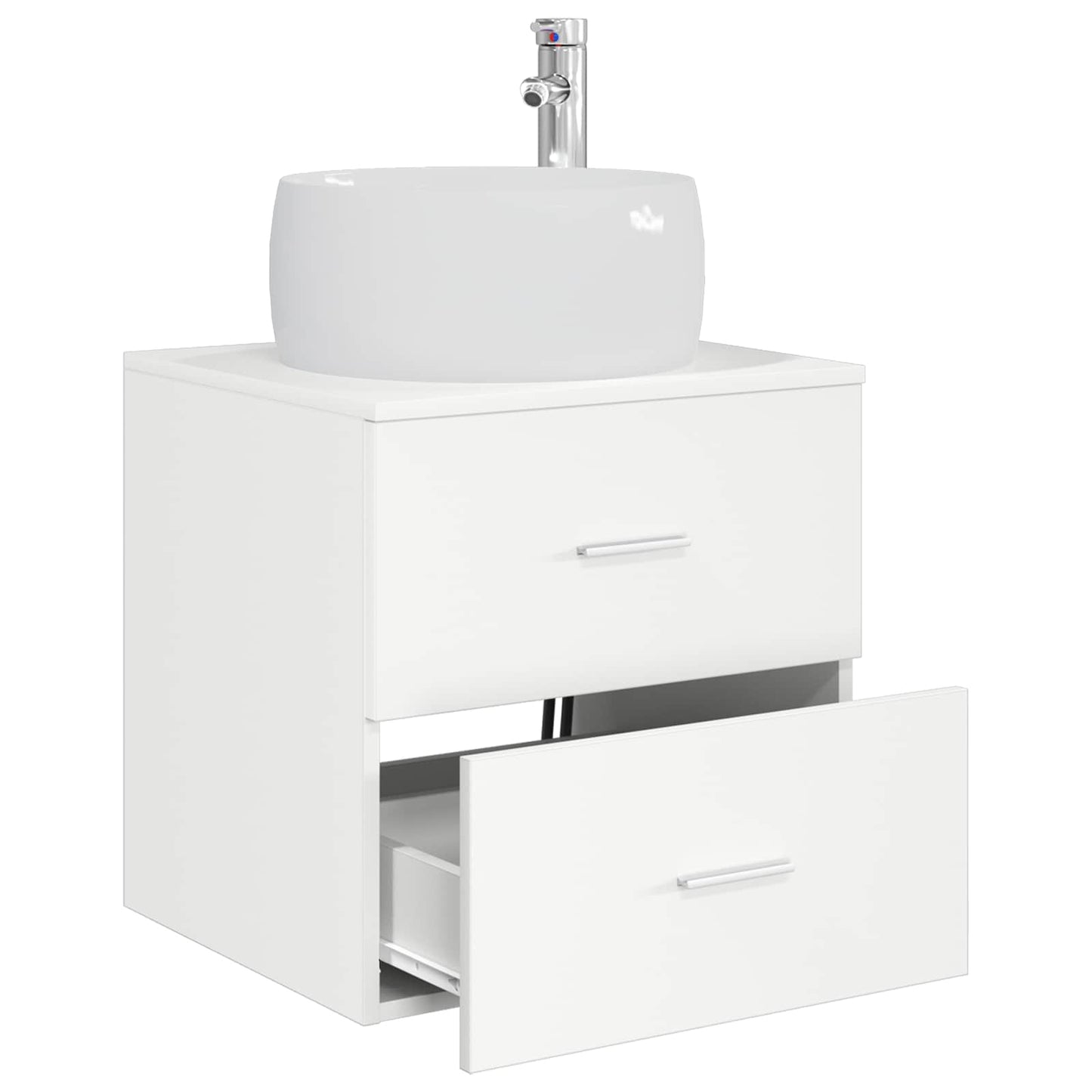 vidaXL Wall-Mounted Sink Vanity White 49.5 x 44.5 x 66 cm