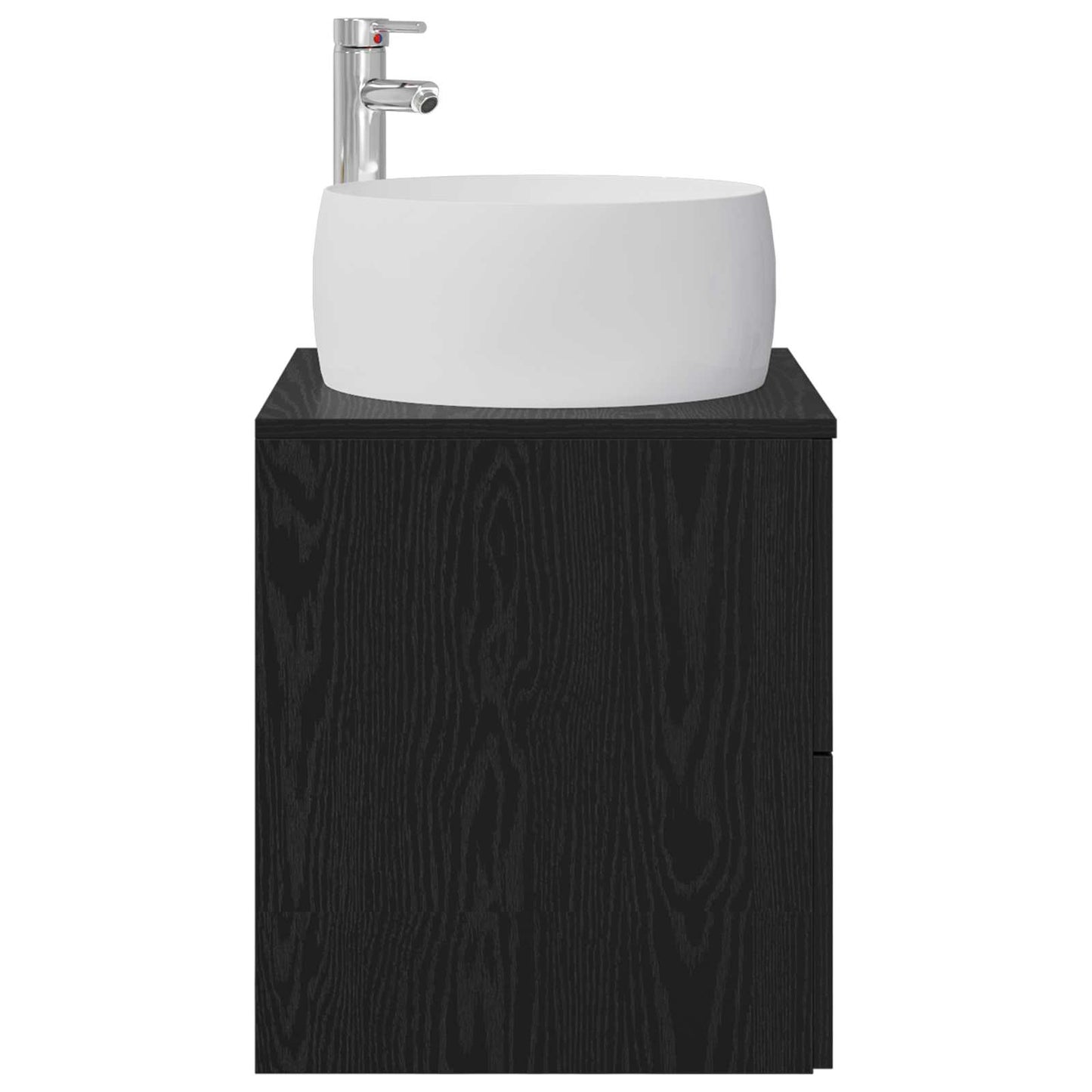 vidaXL Wall-Mounted Sink Vanity Black Oak 49.5 x 44.5 x 66 cm