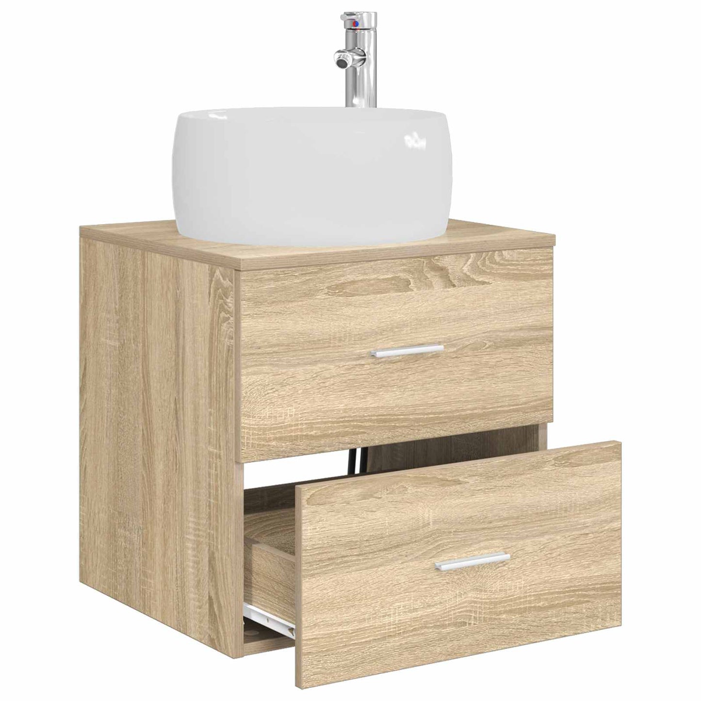 vidaXL Wall-Mounted Sink Vanity Sonoma Oak 49.5 x 44.5 x 66 cm