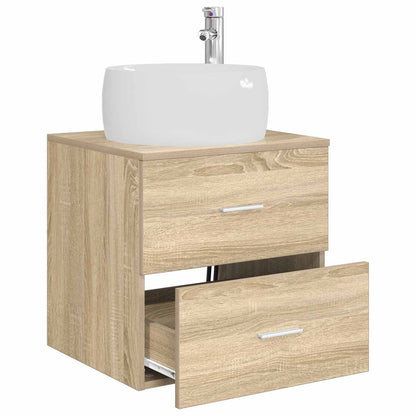 vidaXL Wall-Mounted Sink Vanity Sonoma Oak 49.5 x 44.5 x 66 cm