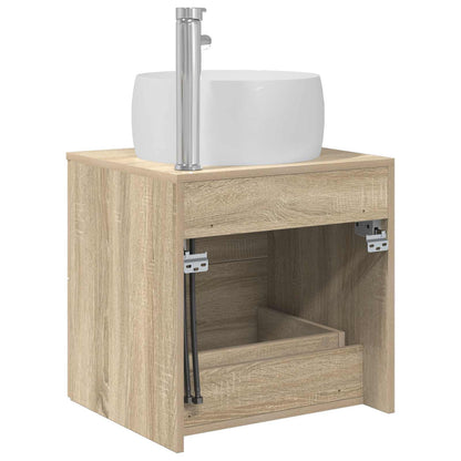 vidaXL Wall-Mounted Sink Vanity Sonoma Oak 49.5 x 44.5 x 66 cm