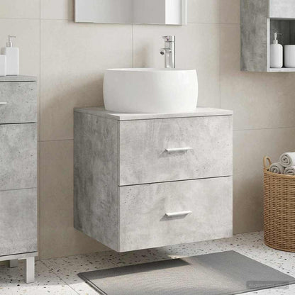 vidaXL Wall-Mounted Sink Vanity Concrete Grey 49.5 x 44.5 x 66 cm