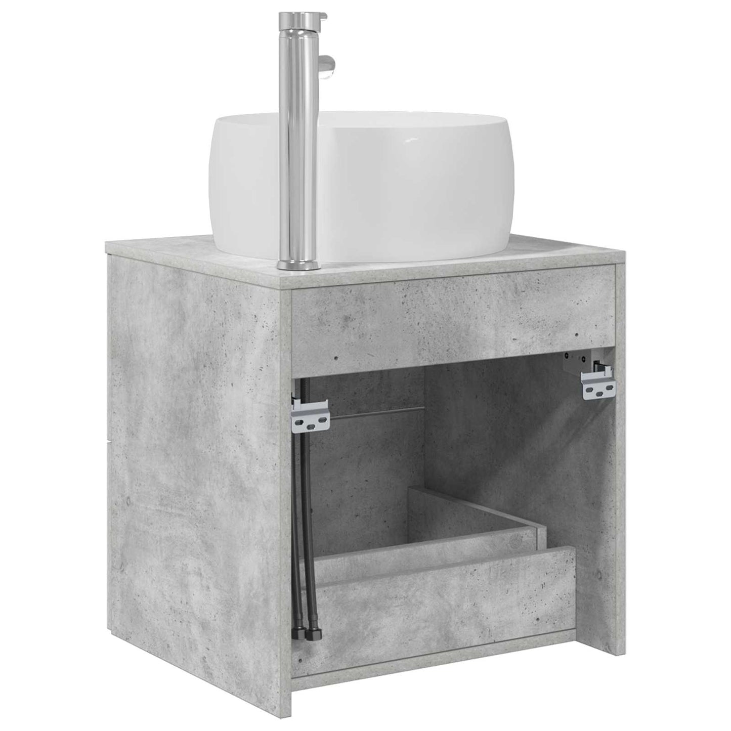 vidaXL Wall-Mounted Sink Vanity Concrete Grey 49.5 x 44.5 x 66 cm