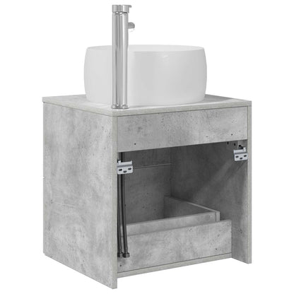 vidaXL Wall-Mounted Sink Vanity Concrete Grey 49.5 x 44.5 x 66 cm