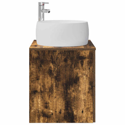 vidaXL Wall-Mounted Sink Vanity Smoked Oak 49.5 x 44.5 x 66 cm