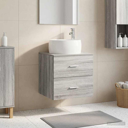 vidaXL Wall-Mounted Sink Vanity Grey Sonoma 49.5 x 44.5 x 66 cm