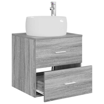 vidaXL Wall-Mounted Sink Vanity Grey Sonoma 49.5 x 44.5 x 66 cm