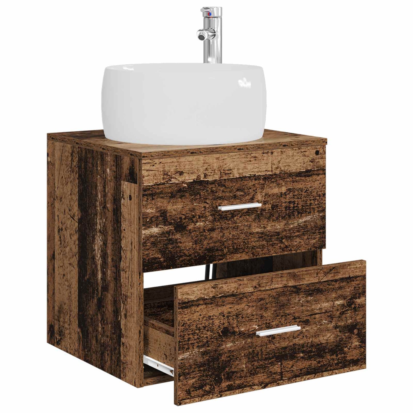 vidaXL Wall-Mounted Sink Vanity Old Wood 49.5 x 44.5 x 66 cm