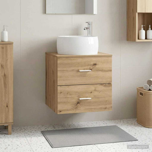 vidaXL Wall-Mounted Sink Vanity Artisan Oak 49.5 x 44.5 x 66 cm