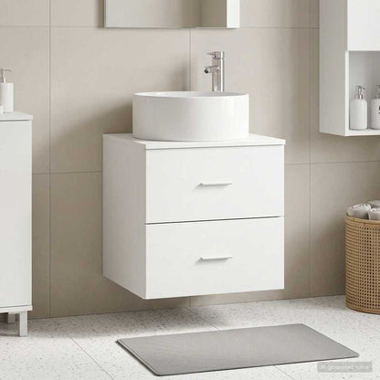 vidaXL Wall-Mounted Sink Vanity White 49.5 x 44.5 x 65.5 cm