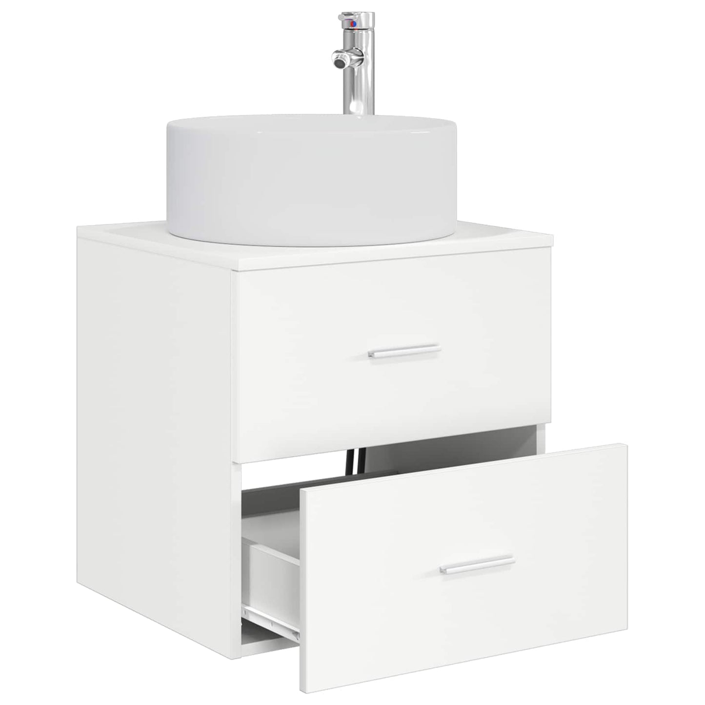 vidaXL Wall-Mounted Sink Vanity White 49.5 x 44.5 x 65.5 cm