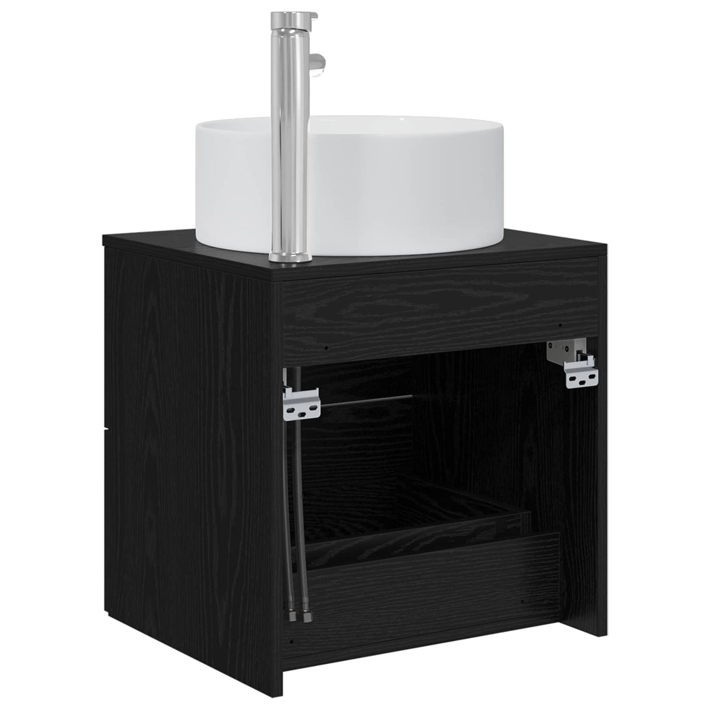 vidaXL Wall-Mounted Sink Vanity Black Oak 49.5 x 44.5 x 65.5 cm