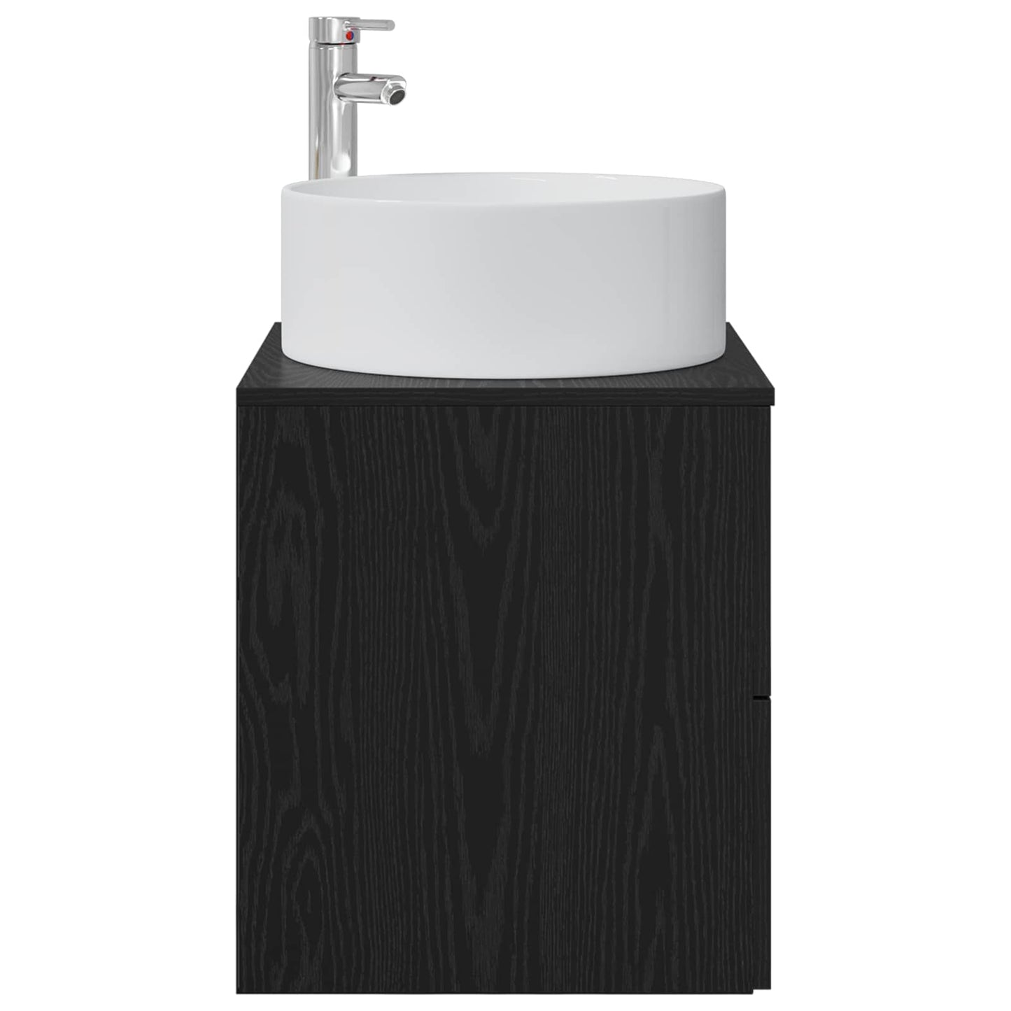 vidaXL Wall-Mounted Sink Vanity Black Oak 49.5 x 44.5 x 65.5 cm