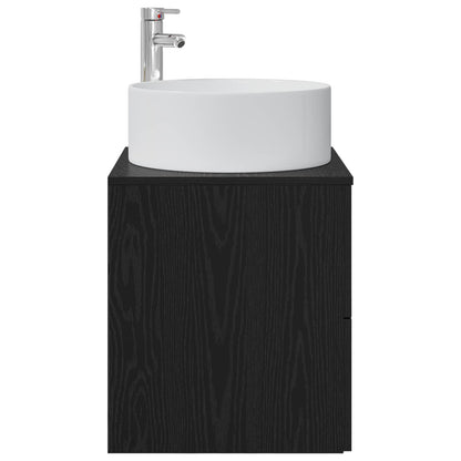 vidaXL Wall-Mounted Sink Vanity Black Oak 49.5 x 44.5 x 65.5 cm