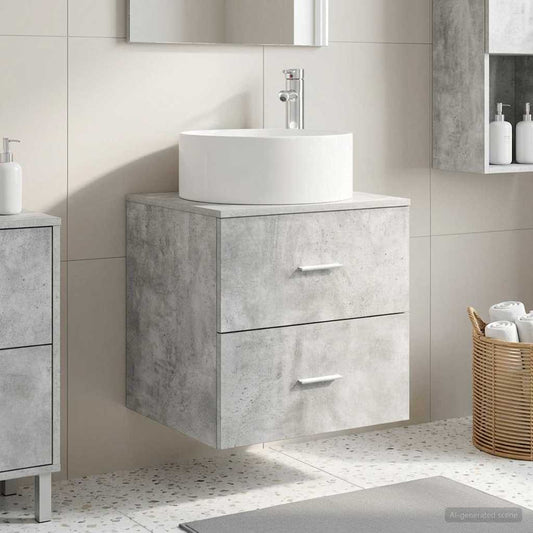 vidaXL Wall-Mounted Sink Vanity Concrete Grey 49.5 x 44.5 x 65.5 cm