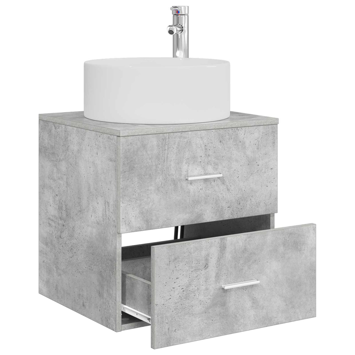 vidaXL Wall-Mounted Sink Vanity Concrete Grey 49.5 x 44.5 x 65.5 cm