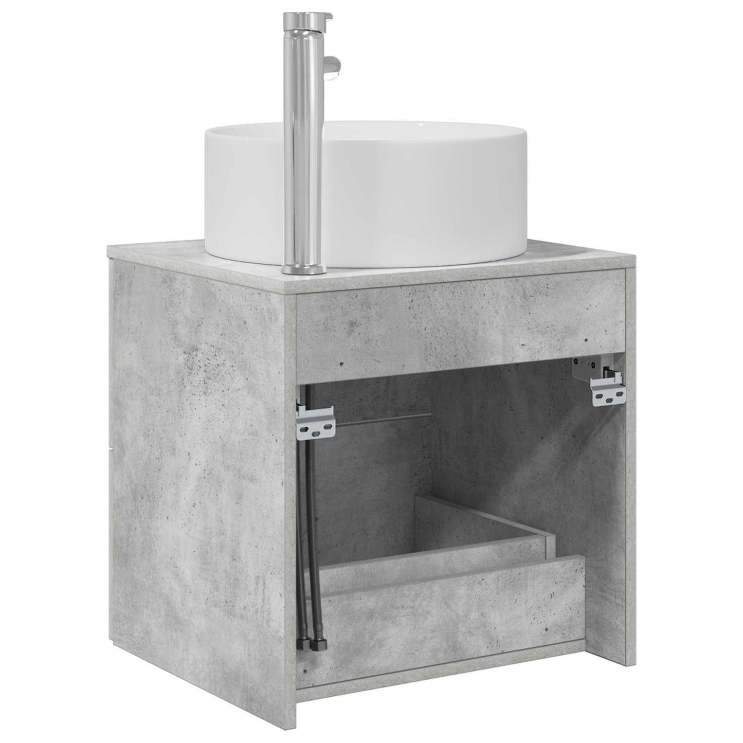 vidaXL Wall-Mounted Sink Vanity Concrete Grey 49.5 x 44.5 x 65.5 cm
