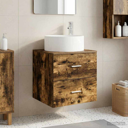vidaXL Wall-Mounted Sink Vanity Smoked Oak 49.5 x 44.5 x 65.5 cm