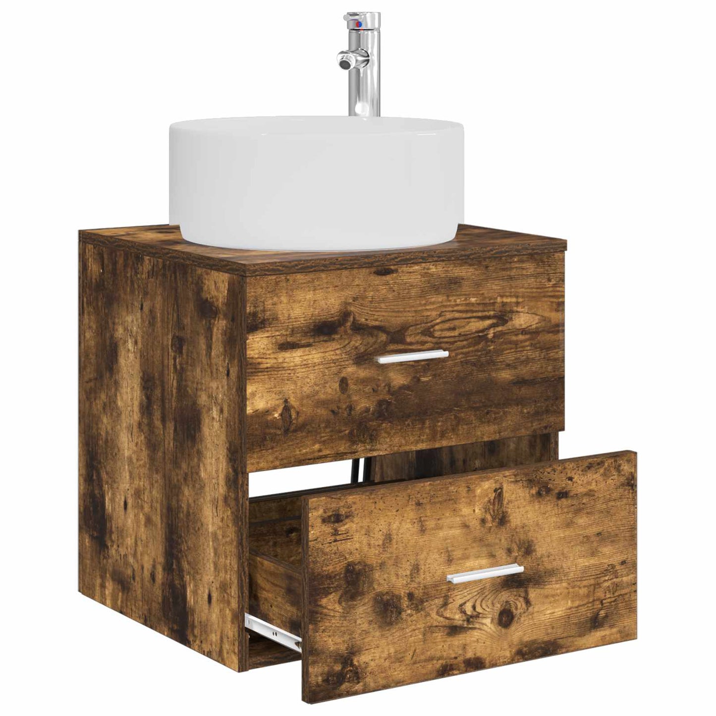 vidaXL Wall-Mounted Sink Vanity Smoked Oak 49.5 x 44.5 x 65.5 cm