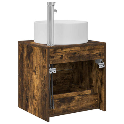 vidaXL Wall-Mounted Sink Vanity Smoked Oak 49.5 x 44.5 x 65.5 cm