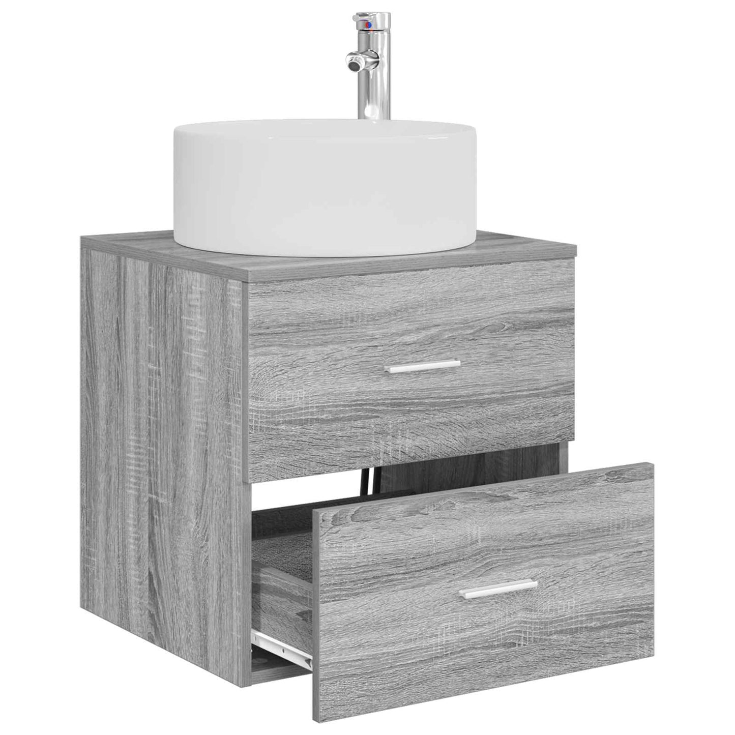 vidaXL Wall-Mounted Sink Vanity Grey Sonoma 49.5 x 44.5 x 65.5 cm