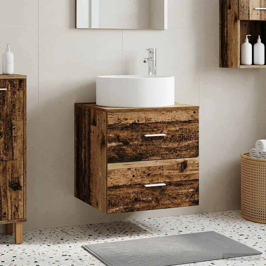 vidaXL Wall-Mounted Sink Vanity Old Wood 49.5 x 44.5 x 65.5 cm