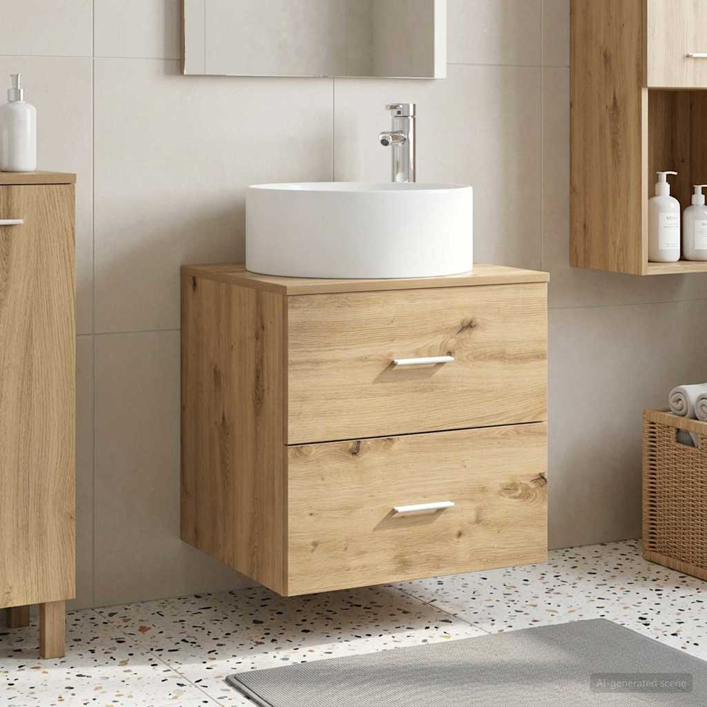vidaXL Wall-Mounted Sink Vanity Artisan Oak 49.5 x 44.5 x 65.5 cm