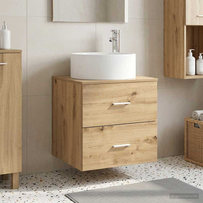 vidaXL Wall-Mounted Sink Vanity Artisan Oak 49.5 x 44.5 x 65.5 cm