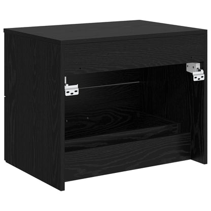 vidaXL Wall-Mounted Bathroom Cabinet Black Oak 62.5 x 44.5 x 50 cm