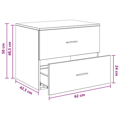 vidaXL Wall-Mounted Bathroom Cabinet Black Oak 62.5 x 44.5 x 50 cm