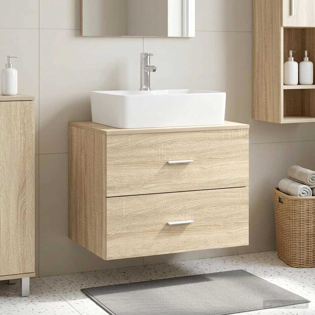 vidaXL Wall-Mounted Bathroom Cabinet Sonoma Oak 62.5 x 44.5 x 50 cm
