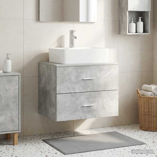 vidaXL Wall-Mounted Bathroom Cabinet Concrete Grey 62.5 x 44.5 x 50 cm