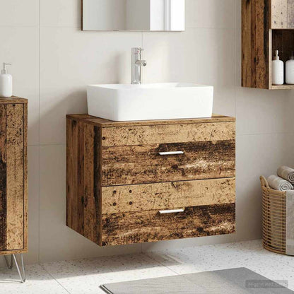 vidaXL Wall-Mounted Bathroom Cabinet Old Wood 62.5 x 44.5 x 50 cm