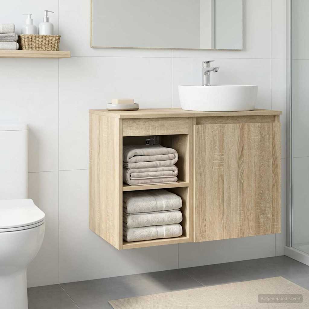 vidaXL Bathroom Cabinet In-between Sonoma Oak 30 x 35 x 50 cm