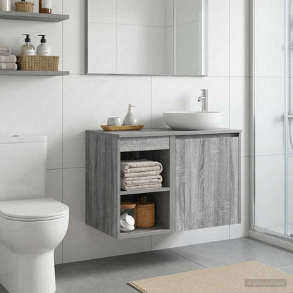 vidaXL Bathroom Cabinet In-between Grey Sonoma 30 x 35 x 50 cm