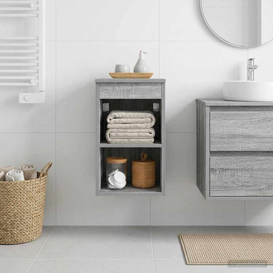 vidaXL Bathroom Cabinet In-between Grey Sonoma 30 x 35 x 50 cm