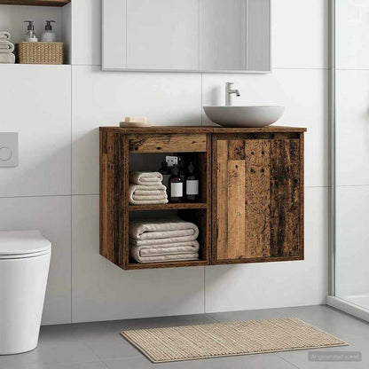 vidaXL Bathroom Cabinet In-between Old Wood 30 x 35 x 50 cm