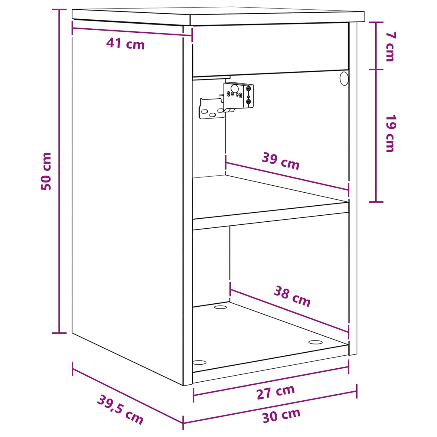 vidaXL Bathroom Cabinet In-between Artisan Oak 30 x 35 x 50 cm