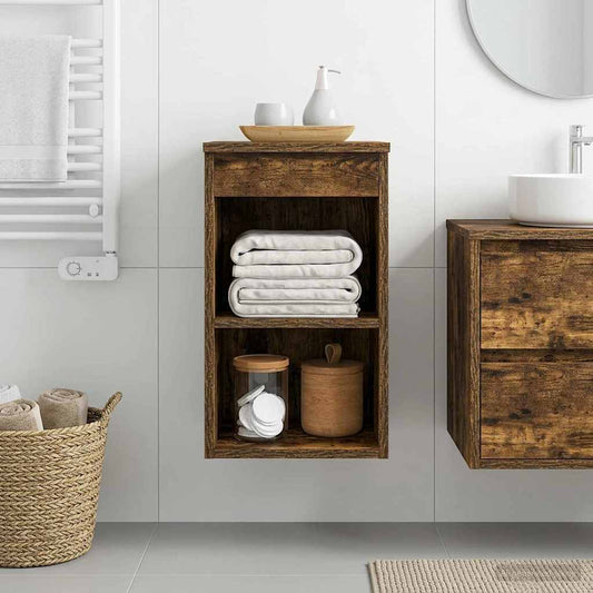 vidaXL Bathroom Cabinet In-between Smoked Oak 30 x 41 x 50 cm