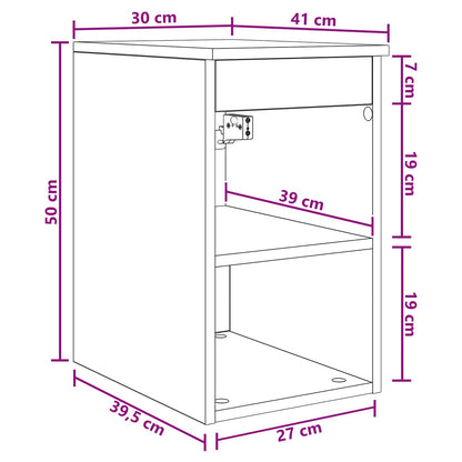 vidaXL Bathroom Cabinet In-between Smoked Oak 30 x 41 x 50 cm