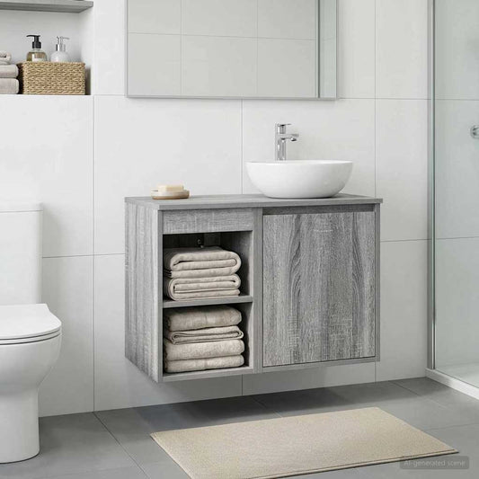 vidaXL Bathroom Cabinet In-between Grey Sonoma 30 x 41 x 50 cm