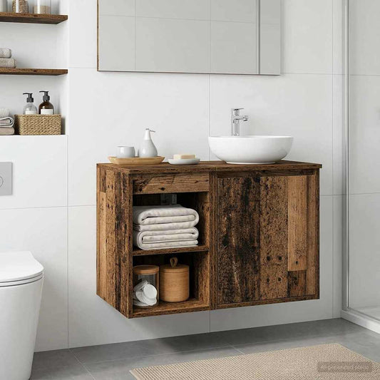 vidaXL Bathroom Cabinet In-between Old Wood 30 x 41 x 50 cm