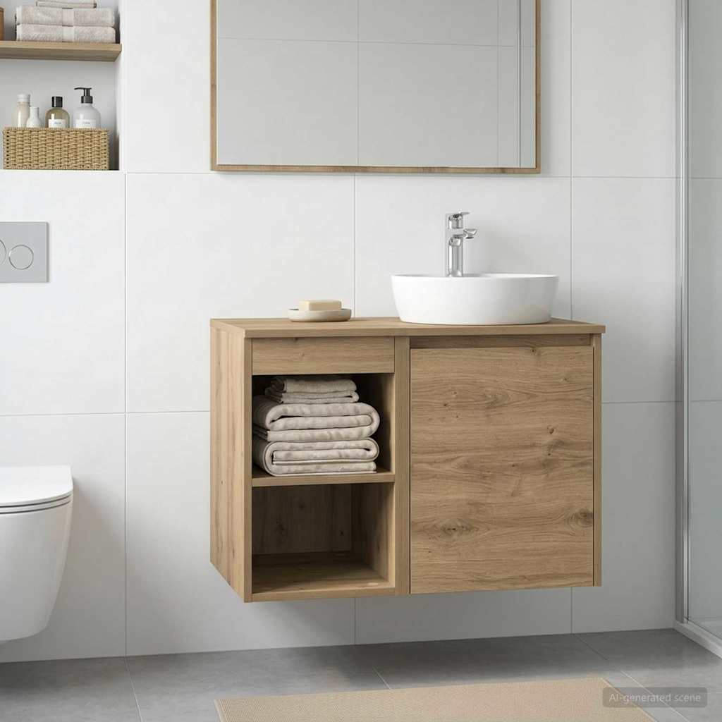 vidaXL Bathroom Cabinet In-between Artisan Oak 30 x 41 x 50 cm