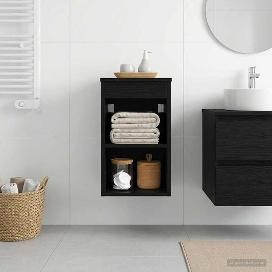 vidaXL Bathroom Cabinet In-between Black Oak 30 x 44.5 x 50 cm