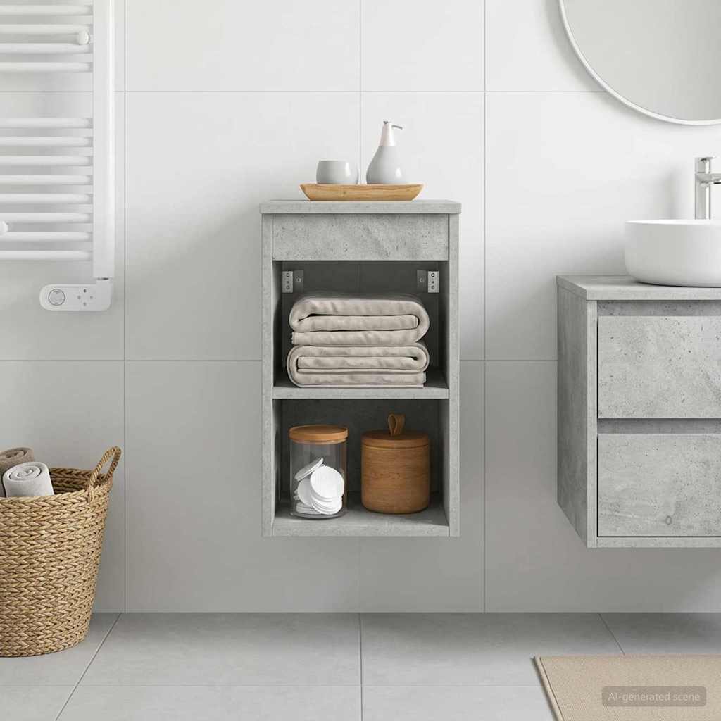 vidaXL Bathroom Cabinet In-between Concrete Grey 30 x 44.5 x 50 cm
